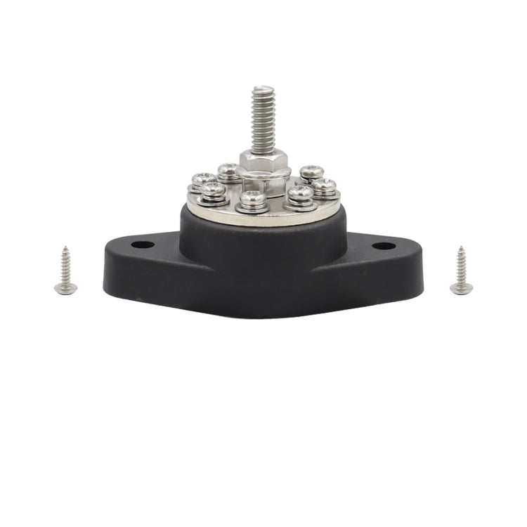 5/16 inch M8 RV Yacht 8-way Terminal Stud with 2pcs M5x20 Screws(Black) - Booster Cable & Clip by PMC Jewellery | Online Shopping South Africa | PMC Jewellery | Buy Now Pay Later Mobicred