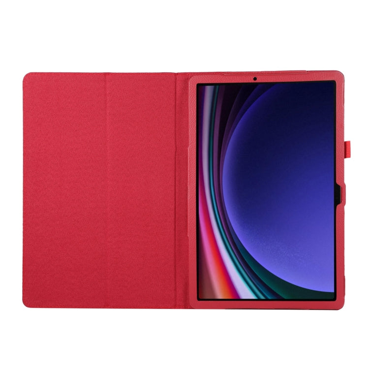 For Samsung Galaxy Tab S9 Litchi Texture Leather Tablet Case with Holder(Red) - Other Galaxy Tab PC by PMC Jewellery | Online Shopping South Africa | PMC Jewellery | Buy Now Pay Later Mobicred