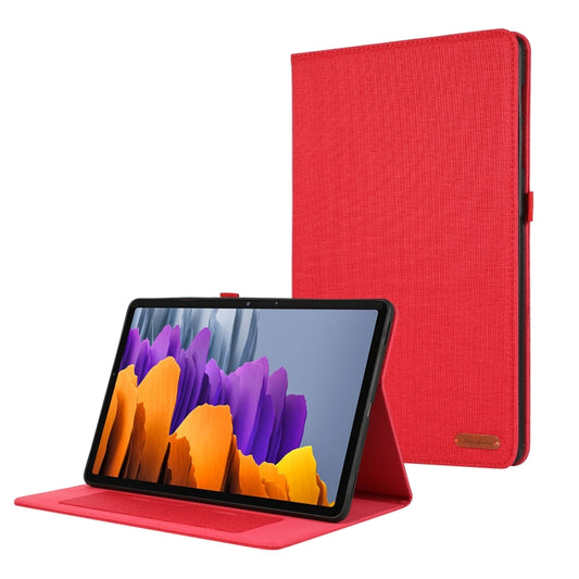 For Samsung Galaxy Tab S9 Horizontal Flip TPU + Fabric PU Leather Tablet Case(Red) - Galaxy Tab S9 Cases by PMC Jewellery | Online Shopping South Africa | PMC Jewellery | Buy Now Pay Later Mobicred