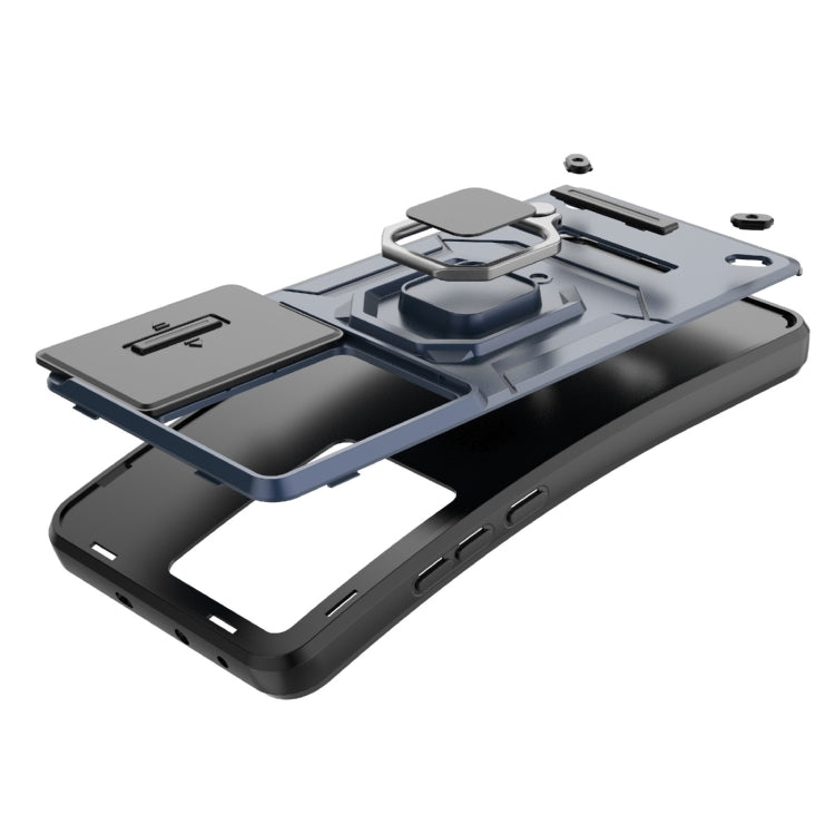 For OnePlus Nord CE3 5G Sliding Camshield TPU + PC Shockproof Phone Case with Holder(Grey) - OnePlus Cases by PMC TechLife | Online Shopping South Africa | PMC TechLife | Buy Now Pay Later Mobicred