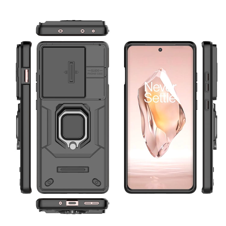 For OnePlus ACE 3 5G Sliding Camshield TPU + PC Shockproof Phone Case with Holder(Black) - OnePlus Cases by PMC TechLife | Online Shopping South Africa | PMC TechLife | Buy Now Pay Later Mobicred