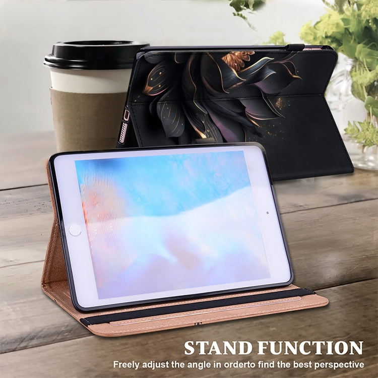 For iPad Air 13 2024 / Pro 12.9 2022 Crystal Texture Painted Leather Tablet Case(Purple Lotus) - iPad Pro 12.9 (2022/2021) Cases by PMC TechLife | Online Shopping South Africa | PMC TechLife | Buy Now Pay Later Mobicred