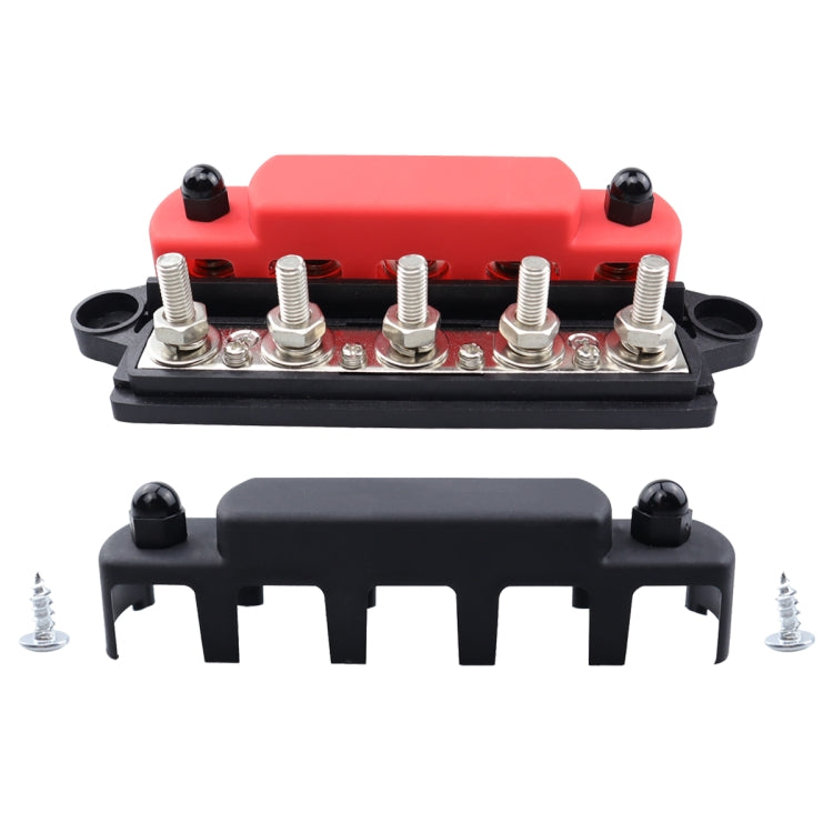 CP-4132 RV / Yacht M6 5-stud Double Row Busbar(Red Black) - Fuse by PMC Jewellery | Online Shopping South Africa | PMC Jewellery | Buy Now Pay Later Mobicred