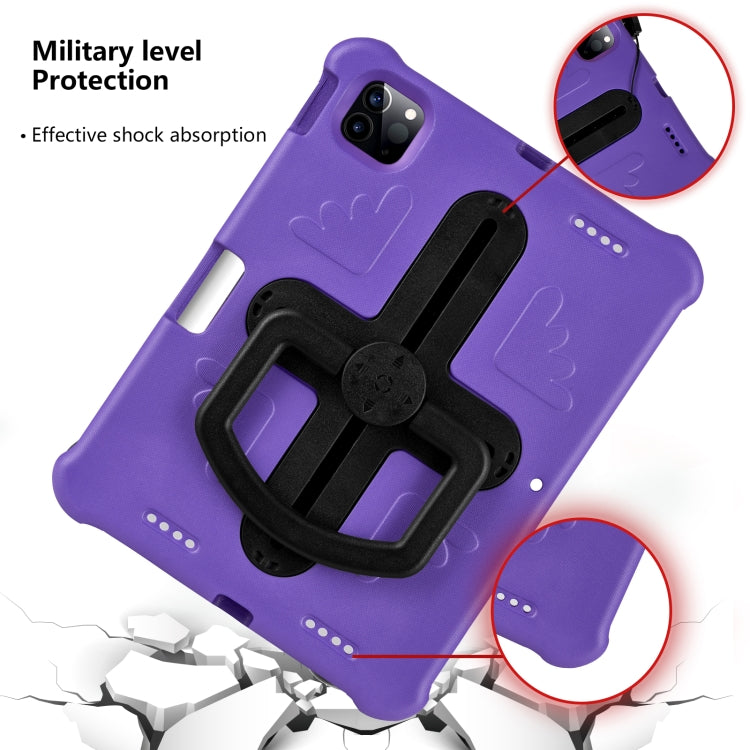 For iPad Air 11 2024 Shield 360 Rotation Handle EVA Shockproof PC Tablet Case(Purple Black) - iPad Air 11 2024 Cases by PMC TechLife | Online Shopping South Africa | PMC TechLife | Buy Now Pay Later Mobicred
