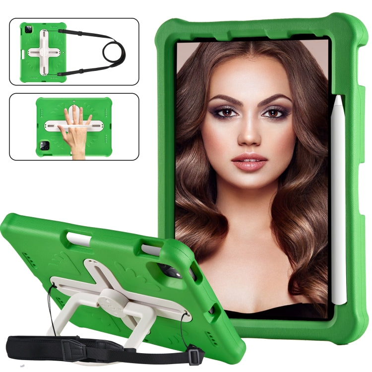 For iPad Air 11 2024 Shield 360 Rotation Handle EVA Shockproof PC Tablet Case(Green Beige) - iPad Air 11 2024 Cases by PMC Jewellery | Online Shopping South Africa | PMC Jewellery | Buy Now Pay Later Mobicred