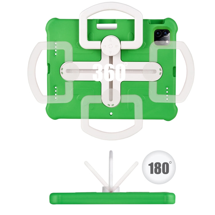For iPad Air 11 2024 Shield 360 Rotation Handle EVA Shockproof PC Tablet Case(Green Beige) - iPad Air 11 2024 Cases by PMC TechLife | Online Shopping South Africa | PMC TechLife | Buy Now Pay Later Mobicred