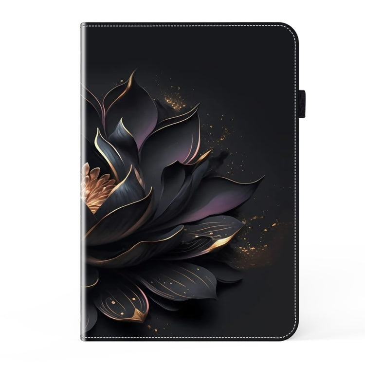 For Samsung Galaxy Tab S9+ / S9 FE+ Crystal Texture Painted Leather Tablet Case(Purple Lotus) - Galaxy Tab S9 FE+ by PMC Jewellery | Online Shopping South Africa | PMC Jewellery | Buy Now Pay Later Mobicred