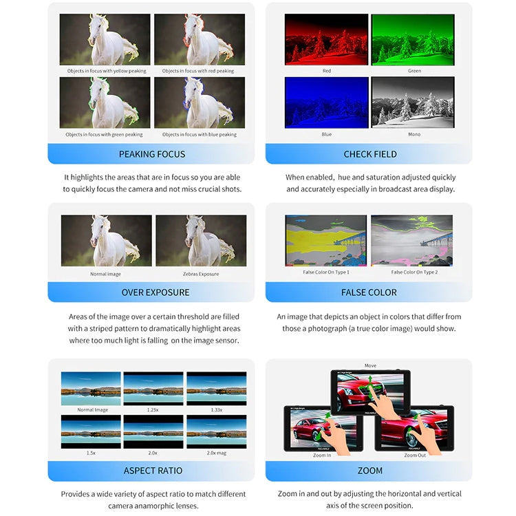 FEELWORLD F6 PLUSX 5.5 inch High Bright 1600nit Touch Screen DSLR Camera Field Monitor IPS FHD1920x1080 4K HDMI(Black) - free shipping - PMC TechLife - Order now!