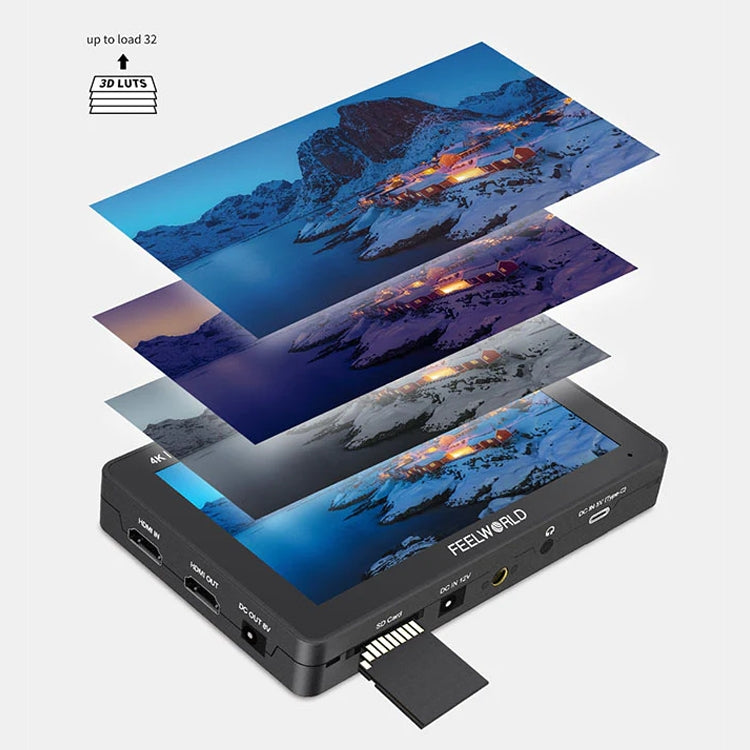 FEELWORLD F6 PLUSX 5.5 inch High Bright 1600nit Touch Screen DSLR Camera Field Monitor IPS FHD1920x1080 4K HDMI(Black) - free shipping - PMC TechLife - Order now!