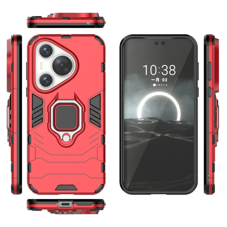 For Huawei Pura 70 Pro / Pura 70 Pro+ Shockproof PC + TPU Holder Phone Case(Red) - Huawei Cases by PMC Jewellery | Online Shopping South Africa | PMC Jewellery | Buy Now Pay Later Mobicred