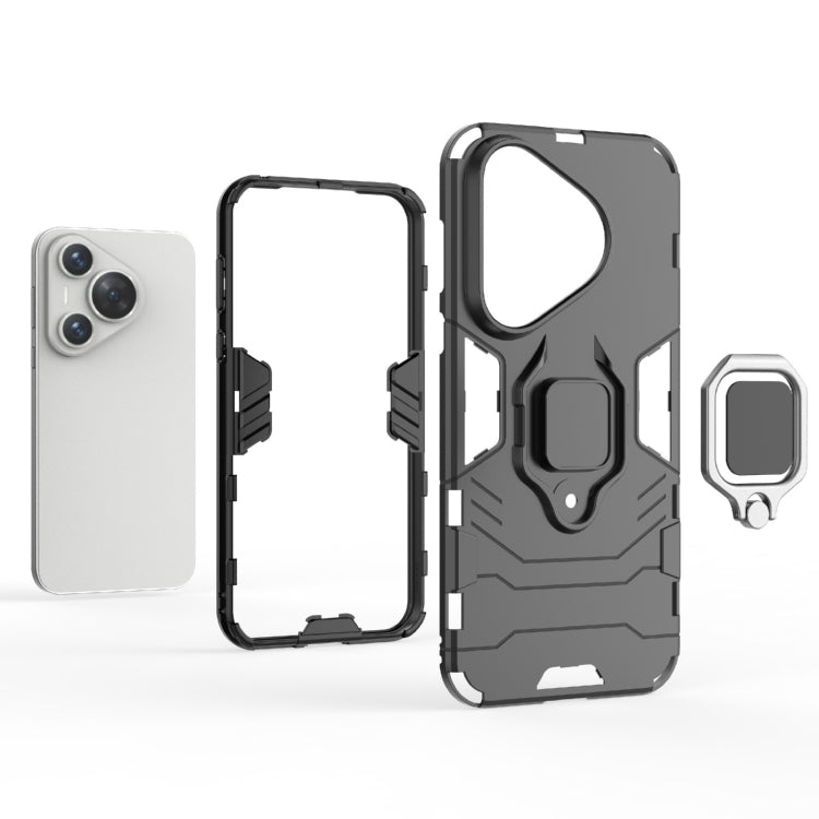For Huawei Pura 70 Pro / Pura 70 Pro+ Shockproof PC + TPU Holder Phone Case(Navy Blue) - free shipping - PMC Jewellery - Order now!
