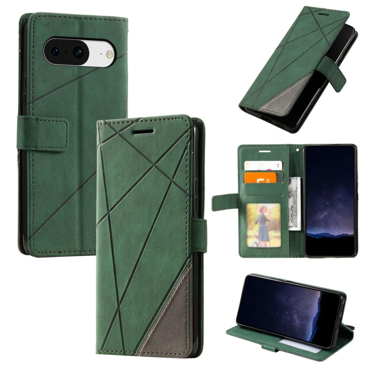 For Google Pixel 9 Skin Feel Splicing Leather Phone Case(Green) - Google Cases by PMC Jewellery | Online Shopping South Africa | PMC Jewellery | Buy Now Pay Later Mobicred