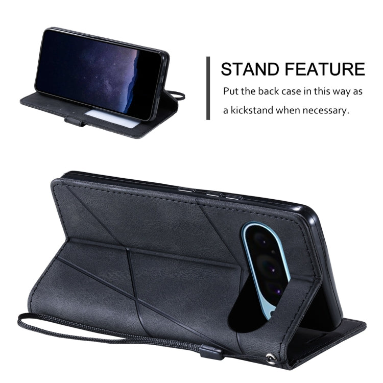 For Google Pixel 9 Pro Skin Feel Splicing Leather Phone Case(Black) - Google Cases by PMC TechLife | Online Shopping South Africa | PMC TechLife | Buy Now Pay Later Mobicred