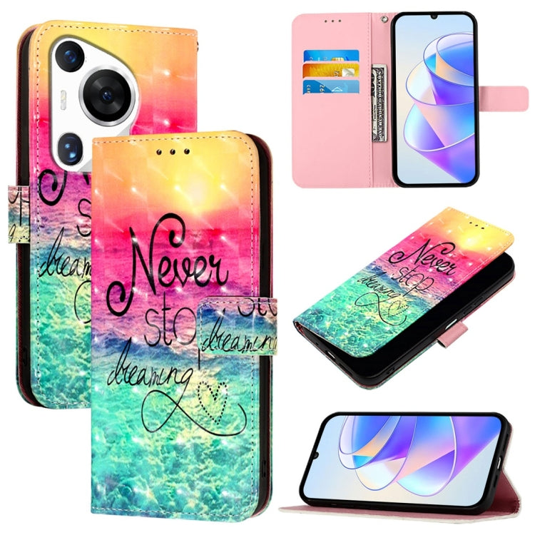 For Huawei Pura 70 Pro 3D Painting Horizontal Flip Leather Phone Case(Chasing Dreams) - Huawei Cases by PMC Jewellery | Online Shopping South Africa | PMC Jewellery | Buy Now Pay Later Mobicred