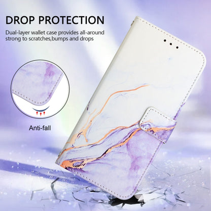 For Huawei Pura 70 PT003 Marble Pattern Flip Leather Phone Case(LS006 White Purple) - Huawei Cases by PMC Jewellery | Online Shopping South Africa | PMC Jewellery | Buy Now Pay Later Mobicred