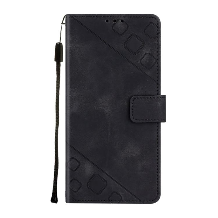 For Motorola Moto G Play 5G 2024 Skin Feel Embossed Leather Phone Case(Black) - Motorola Cases by PMC Jewellery | Online Shopping South Africa | PMC Jewellery | Buy Now Pay Later Mobicred