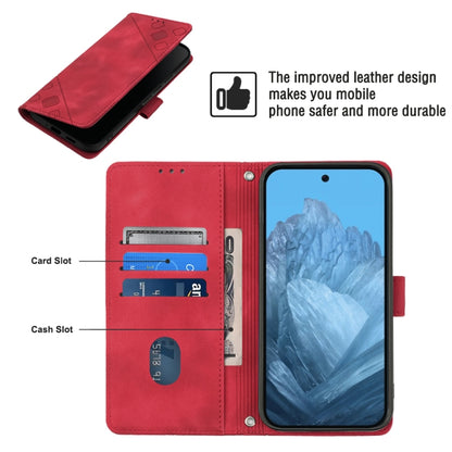 For Google Pixel 9 / 9 Pro Skin-feel Embossed Leather Phone Case(Red) - Google Cases by PMC Jewellery | Online Shopping South Africa | PMC Jewellery | Buy Now Pay Later Mobicred