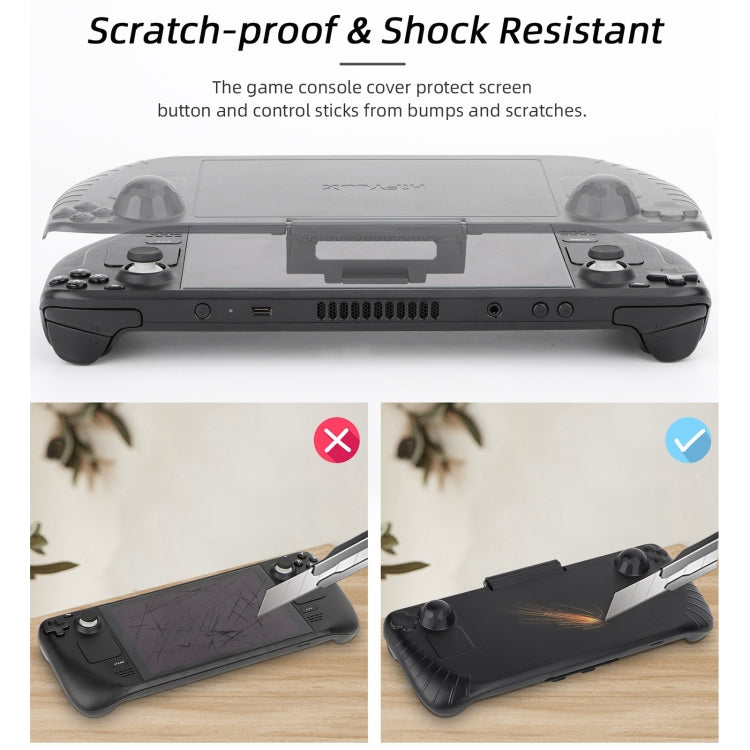 For Steam Deck Hifylux 3 in 1 Gaming Console Protector Guard Monitor Cover Sun Hood Kickstand Holder Mount(Black) - free shipping - PMC Jewellery - Order now!