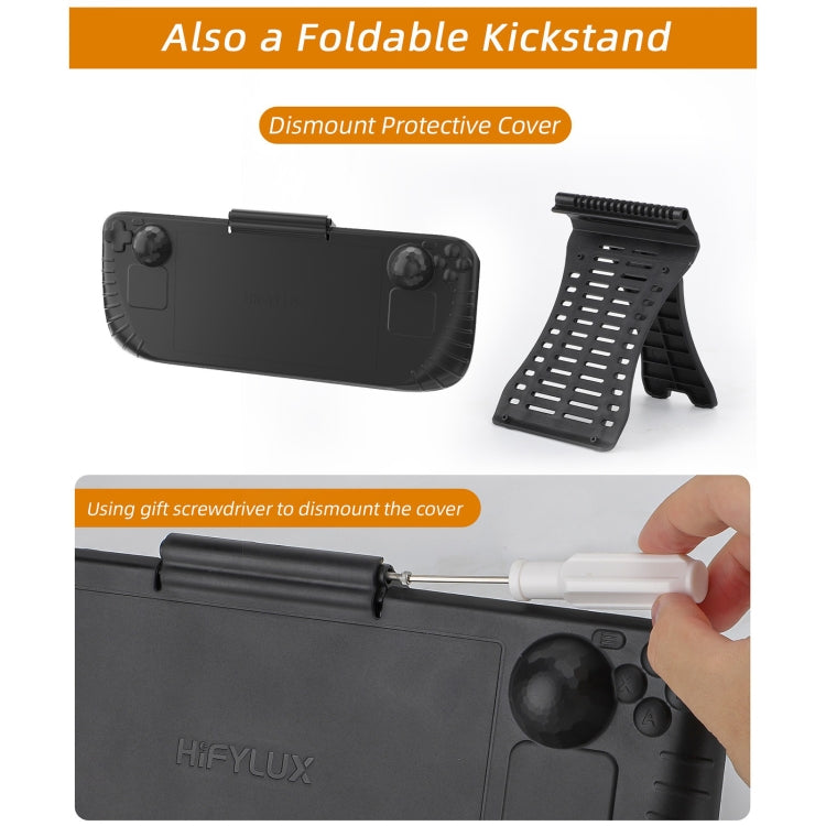 For Steam Deck Hifylux 3 in 1 Gaming Console Protector Guard Monitor Cover Sun Hood Kickstand Holder Mount(Black) - free shipping - PMC Jewellery - Order now!