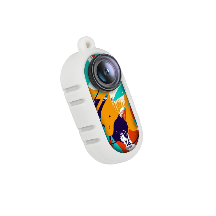 For Insta360 GO 3 Sunnylife Cooling Silicone Case Stickers Skin Wrap Lens Cover with Neck Strap(White) - Case & Bags by Sunnylife | Online Shopping South Africa | PMC TechLife | Buy Now Pay Later Mobicred