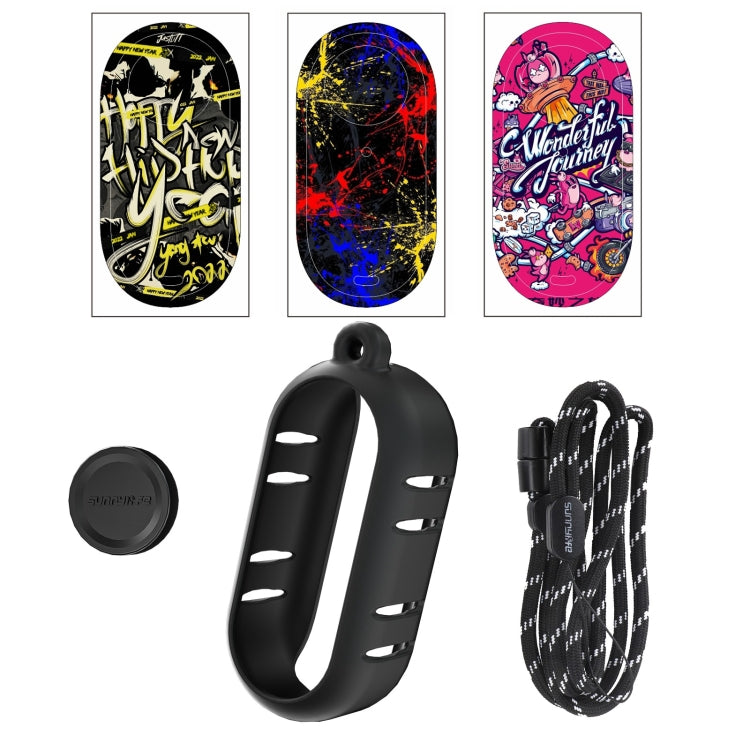 For Insta360 GO 3 Sunnylife Cooling Silicone Case Stickers Skin Wrap Lens Cover with Neck Strap(Black) - free shipping - PMC TechLife - Order now!