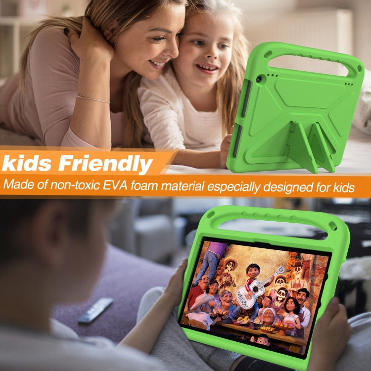 For Amazon Kindle Fire HD 10 2023 Handle EVA Shockproof Tablet Case with Holder(Green) - Amazon by PMC TechLife | Online Shopping South Africa | PMC TechLife | Buy Now Pay Later Mobicred