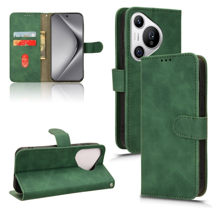 For Huawei Pura 70 Skin Feel Magnetic Flip Leather Phone Case(Green) - Huawei Cases by PMC Jewellery | Online Shopping South Africa | PMC Jewellery | Buy Now Pay Later Mobicred