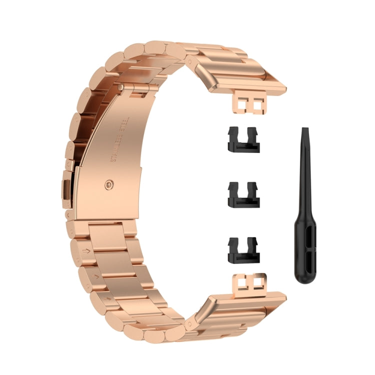 For Huawei Watch Fit Special Edition Three Strains Stainless Steel Watch Band(Rose Gold) - free shipping - PMC TechLife - Order now!