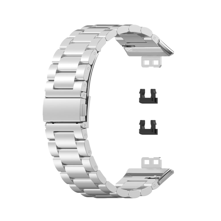 For Huawei Watch Fit Special Edition Three Strains Stainless Steel Watch Band(Silver) - Watch Bands by PMC TechLife | Online Shopping South Africa | PMC TechLife | Buy Now Pay Later Mobicred