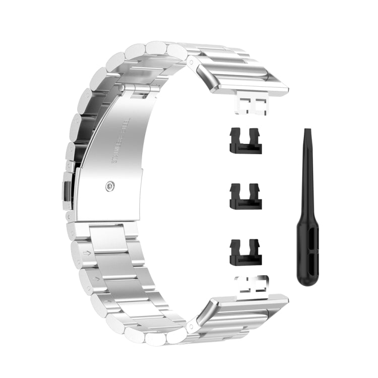 For Huawei Watch Fit Special Edition Three Strains Stainless Steel Watch Band(Silver) - Watch Bands by PMC TechLife | Online Shopping South Africa | PMC TechLife | Buy Now Pay Later Mobicred