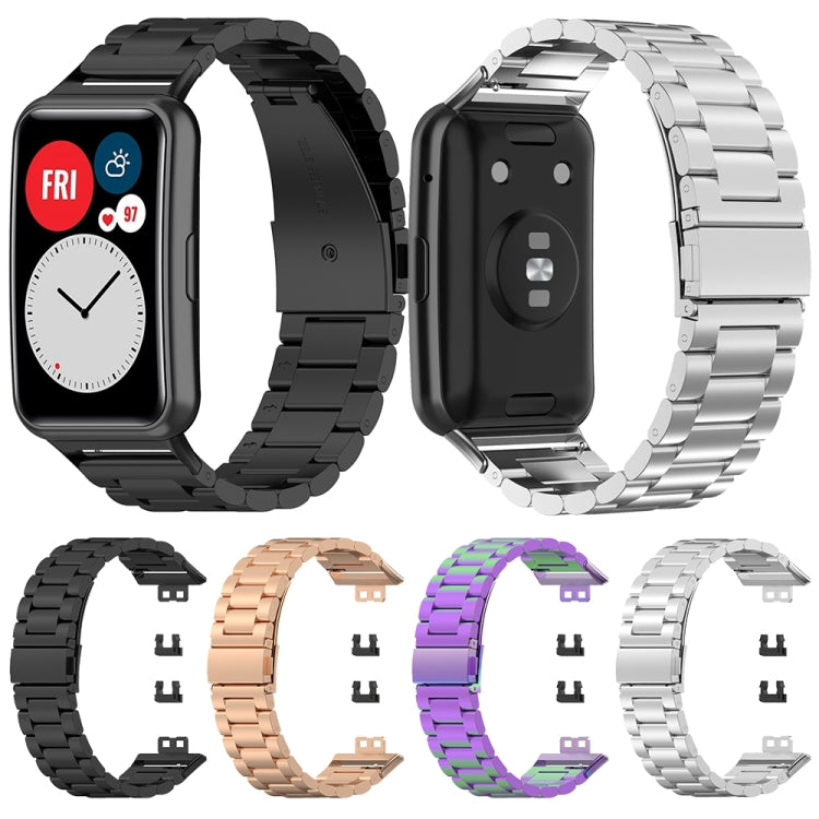 For Huawei Watch Fit Special Edition Three Strains Stainless Steel Watch Band(Rose Gold) - free shipping - PMC TechLife - Order now!