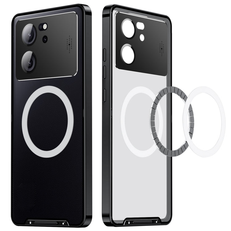 For Xiaomi Redmi K60 Ultra / 13T / 13T Pro Aromatherapy Magnetic Metal Phone Case(Black) - Redmi K60 Ultra Cases by PMC TechLife | Online Shopping South Africa | PMC TechLife | Buy Now Pay Later Mobicred