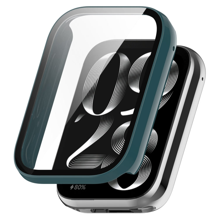 For Xiaomi Mi Band 8 Pro PC + Tempered Glass Film Integrated Watch Protective Case(Pine Green) - Watch Cases by PMC TechLife | Online Shopping South Africa | PMC TechLife | Buy Now Pay Later Mobicred