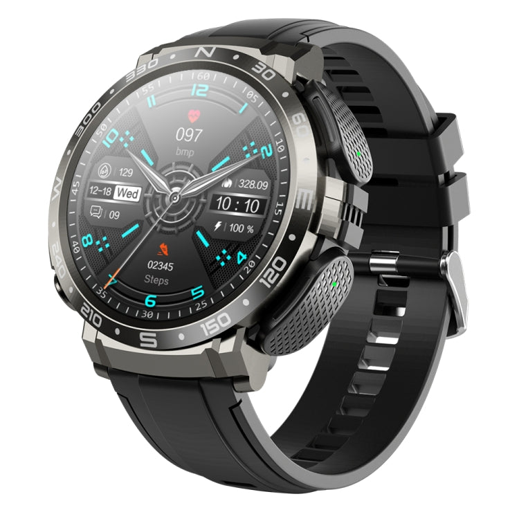 M68 Plus 1.52 inch Round Screen 2 in 1 Bluetooth Earphone Smart Watch, 512MB Memory Support Health Monitoring(Black) - Smart Watches by PMC TechLife | Online Shopping South Africa | PMC TechLife
