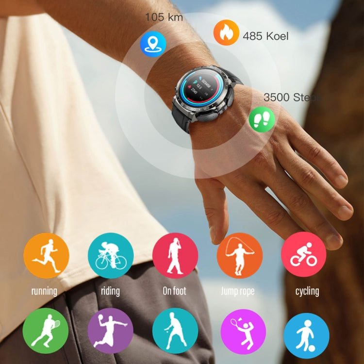 M68 Plus 1.52 inch Round Screen 2 in 1 Bluetooth Earphone Smart Watch, 512MB Memory Support Health Monitoring(Black) - Smart Watches by PMC TechLife | Online Shopping South Africa | PMC TechLife