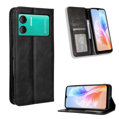 For Doogee X98 Magnetic Buckle Retro Texture Leather Phone Case(Black) - More Brand by PMC Jewellery | Online Shopping South Africa | PMC Jewellery | Buy Now Pay Later Mobicred