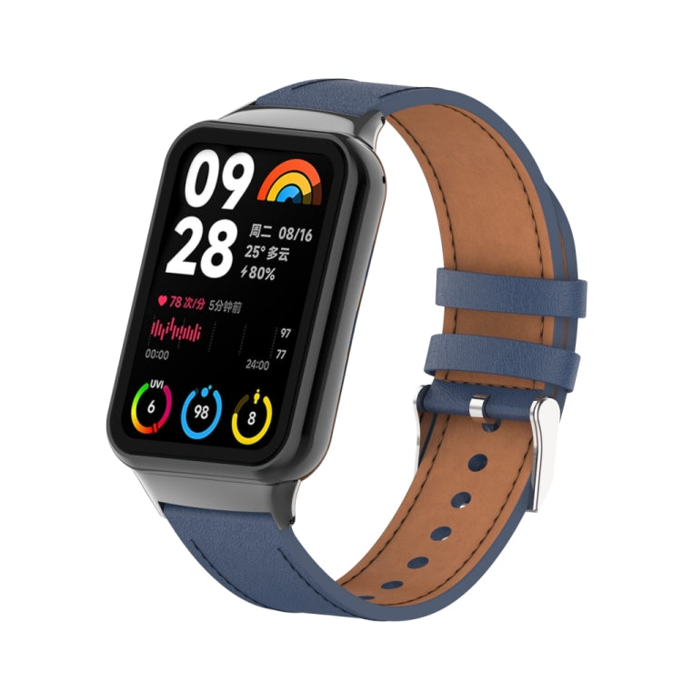 For Xiaomi Smart Band 9 Pro / 8 Pro 18mm Microfiber Sewing Leather Watch Band(Blue) - free shipping - PMc TechLife - Order now!