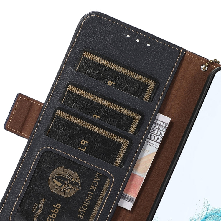 For Sony Xperia 5 V Side-Magnetic TJ Genuine Leather RFID Phone Case(Blue) - Sony Cases by PMC TechLife | Online Shopping South Africa | PMC TechLife | Buy Now Pay Later Mobicred