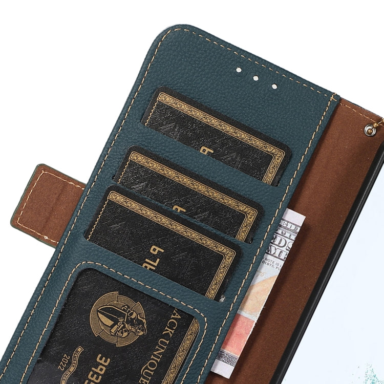For Sony Xperia 5 V Side-Magnetic TJ Genuine Leather RFID Phone Case(Green) - Sony Cases by PMC TechLife | Online Shopping South Africa | PMC TechLife | Buy Now Pay Later Mobicred