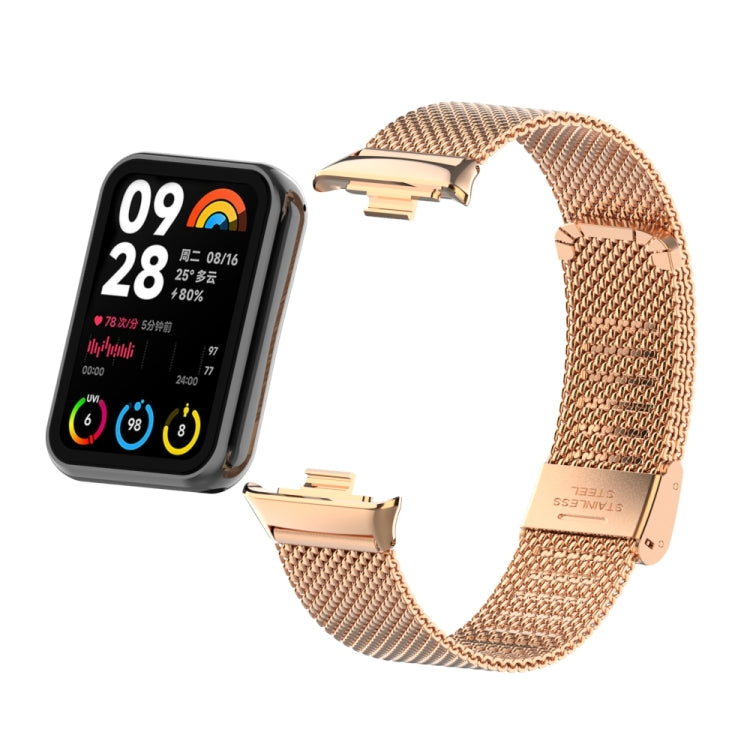 For Xiaomi Smart Band 9 Pro / 8 Pro 18mm Steel Mesh Buckle Metal Watch Band(Rose Gold) - free shipping - PMc TechLife - Order now!