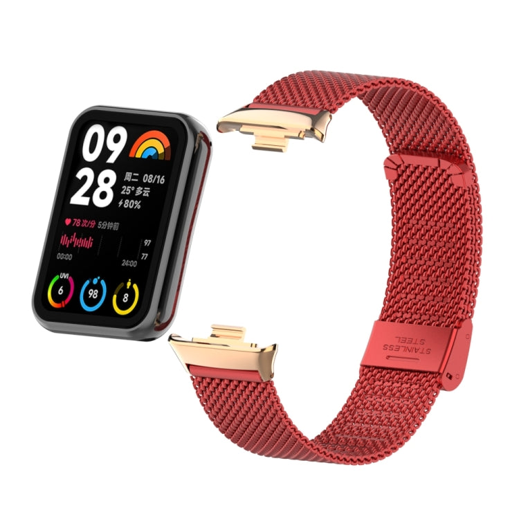 For Xiaomi Smart Band 9 Pro / 8 Pro 18mm Steel Mesh Buckle Metal Watch Band(Red) - free shipping - PMc TechLife - Order now!