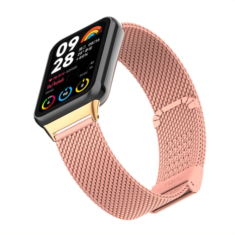 For Xiaomi Smart Band 9 Pro / 8 Pro 18mm Steel Mesh Buckle Metal Watch Band(Bright Pink) - free shipping - PMc TechLife - Order now!