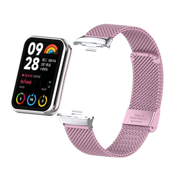 For Xiaomi Smart Band 9 Pro / 8 Pro 18mm Steel Mesh Buckle Metal Watch Band(Rose Pink) - free shipping - PMc TechLife - Order now!