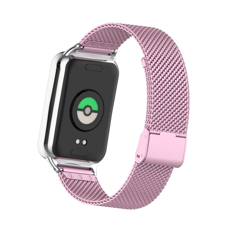 For Xiaomi Smart Band 9 Pro / 8 Pro 18mm Steel Mesh Buckle Metal Watch Band(Rose Pink) - free shipping - PMc TechLife - Order now!