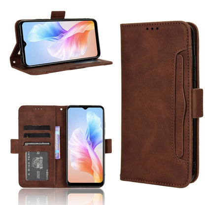 For Doogee X98 Skin Feel Calf Texture Card Slots Leather Phone Case(Brown) - Doogee Cases by PMC Jewellery | Online Shopping South Africa | PMC Jewellery | Buy Now Pay Later Mobicred