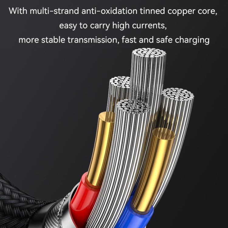 USAMS US-SJ645 U85 1.2m PD100W 6 in 1 Alloy Multifunctional Fast Charging Cable(Black) - Multifunction Cable by USAMS | Online Shopping South Africa | PMC Jewellery | Buy Now Pay Later Mobicred