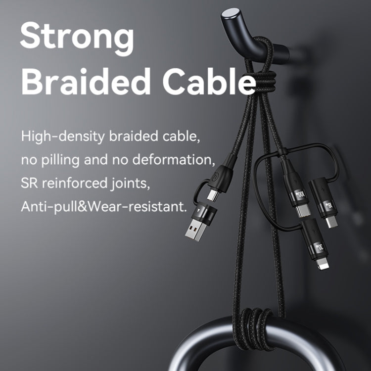 USAMS US-SJ645 U85 1.2m PD100W 6 in 1 Alloy Multifunctional Fast Charging Cable(Black) - Multifunction Cable by USAMS | Online Shopping South Africa | PMC Jewellery | Buy Now Pay Later Mobicred