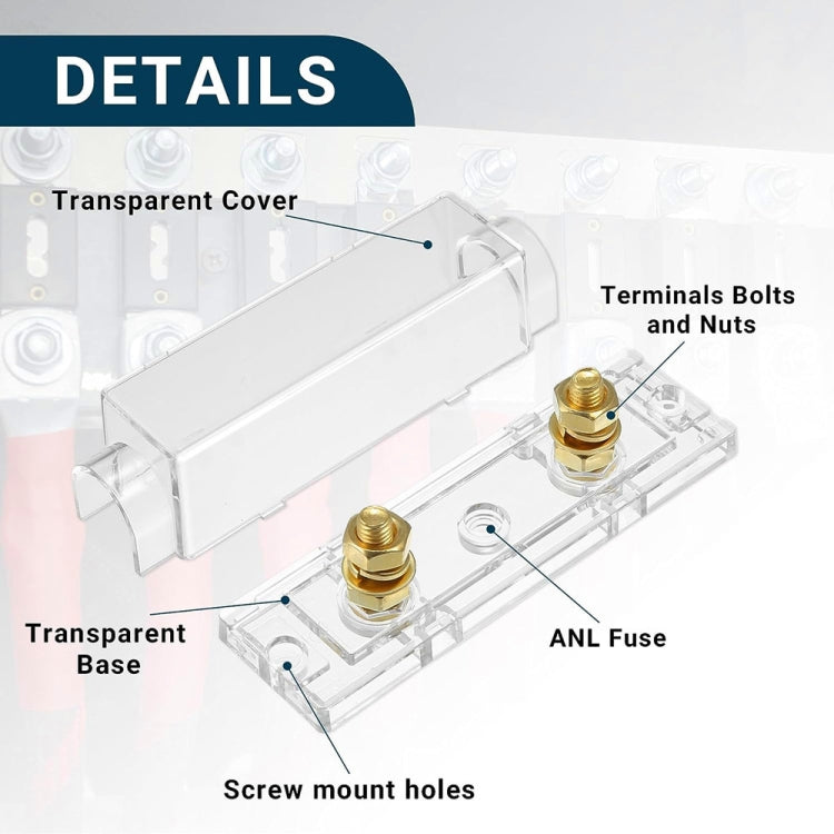 3 in 1 ANL Car Audio Modified Fuse Holder with 200A Fuse, Current:500A - Fuse by PMC Jewellery | Online Shopping South Africa | PMC Jewellery | Buy Now Pay Later Mobicred