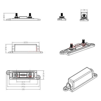 3 in 1 ANL Car Audio Modified Fuse Holder with 200A Fuse, Current:125A - Fuse by PMC Jewellery | Online Shopping South Africa | PMC Jewellery | Buy Now Pay Later Mobicred