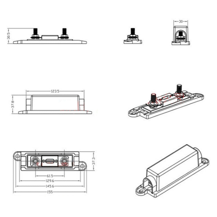 3 in 1 ANL Car Audio Modified Fuse Holder with 200A Fuse, Current:250A - Fuse by PMC Jewellery | Online Shopping South Africa | PMC Jewellery | Buy Now Pay Later Mobicred